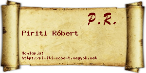 Piriti Róbert névjegykártya