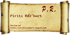 Piriti Róbert névjegykártya